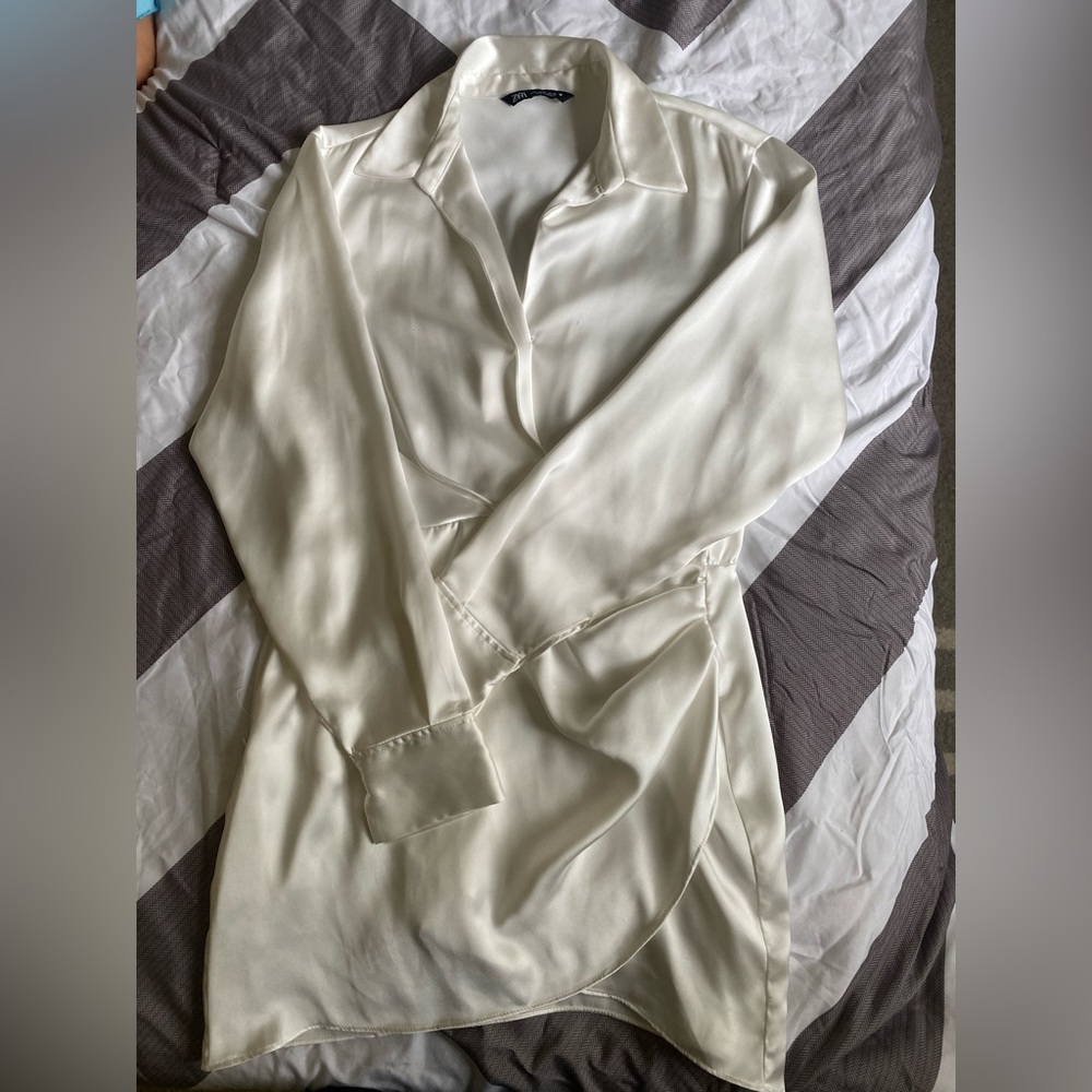 Zara Satin effect Shirt Dress